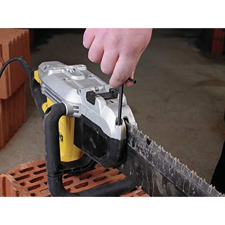 DeWalt Spezialsäge (1700 W, 430 mm, inkl. HM-Sägeblattsatz DT2976, ideal zum Sägen von Hochlochziegeln bis Festigkeitsklasse 20N-mm²) DWE398-QS – Bild 2