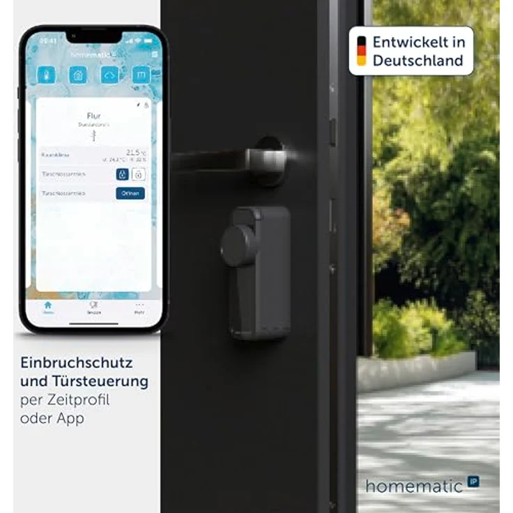 Homematic IP Türschlossantrieb pro, anthrazit-silber, Smart Lock mit permanenter Türüberwachung, steuerbar per App, Alexa & Google Home, 162826A0 – Bild 2