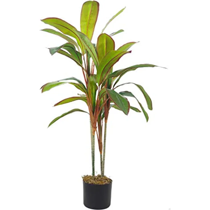 LeafLeafKunstpflanze im Topf, 100 cm, groß, LEAF-7298, 100 cm Großes Blatt Dracaena