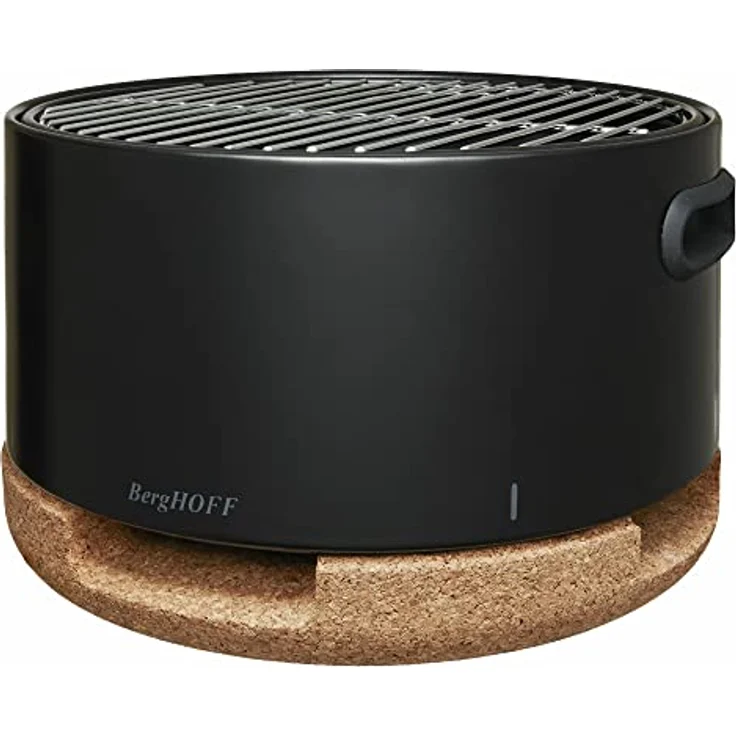 BergHOFF Tischgrill klein - Holzkohlegril mit einstellbare Aktivbelüftung & Trageband - Red Dot Design Award - Schwarz & Weiß - 35x35x22 cm – Bild 2