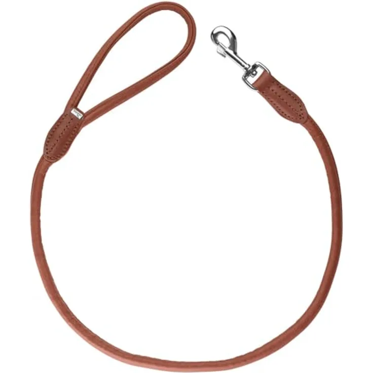 HUNTER Führleine Round & Soft Canadian Up Premiumleder, Cognac, Größe 10/100 - Made in Germany