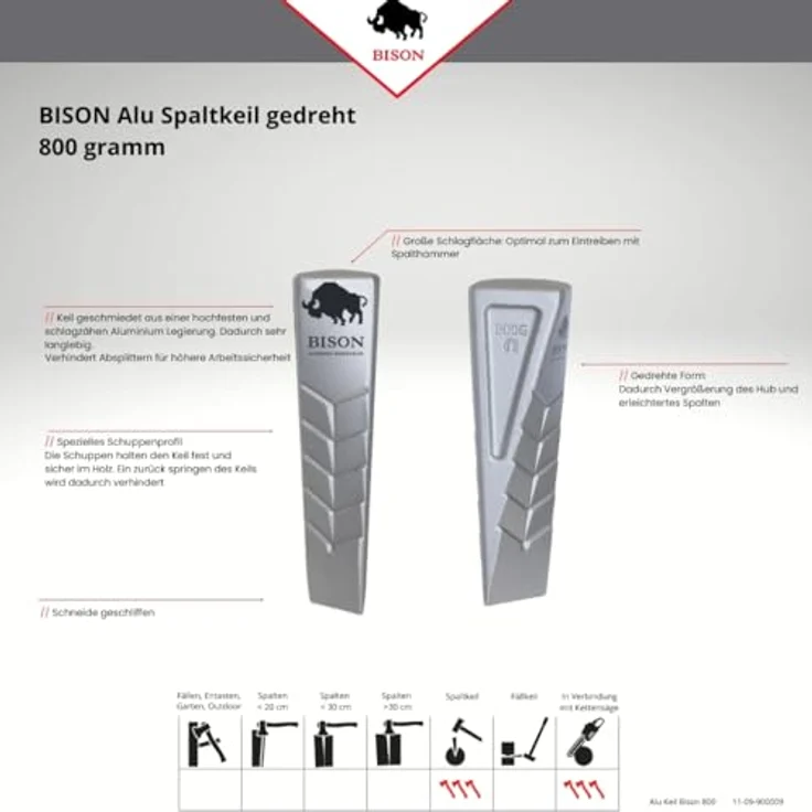 Bison Drehspaltkeil Aluminium 800 g, 11-09-900009 – Bild 6