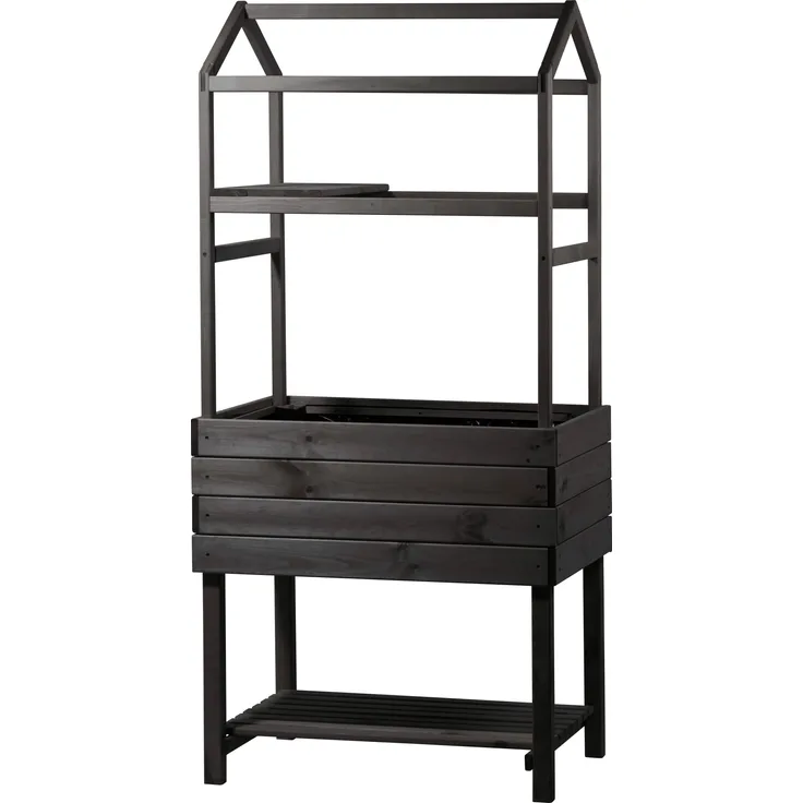 dobar Spalier Pflanzturm-Aufsatz für Kubus 2.0 anthrazit, vertikales Gärtnern mit Ablagefläche