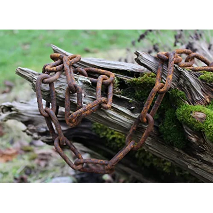 vitaliano Stahlkette gerostet 5mm, Meterware, 15 Meter - Robuste Eisenkette, rustikaler Vintage Look, Tragkraft 125 kg – Bild 2