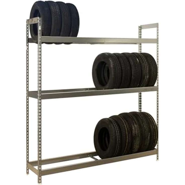 Simon Rack Reifenregal, 3 Ebenen, Tragkraft 120 kg, 2000 x 1800 x 450 mm, verzinkt - Simonauto – Bild 4