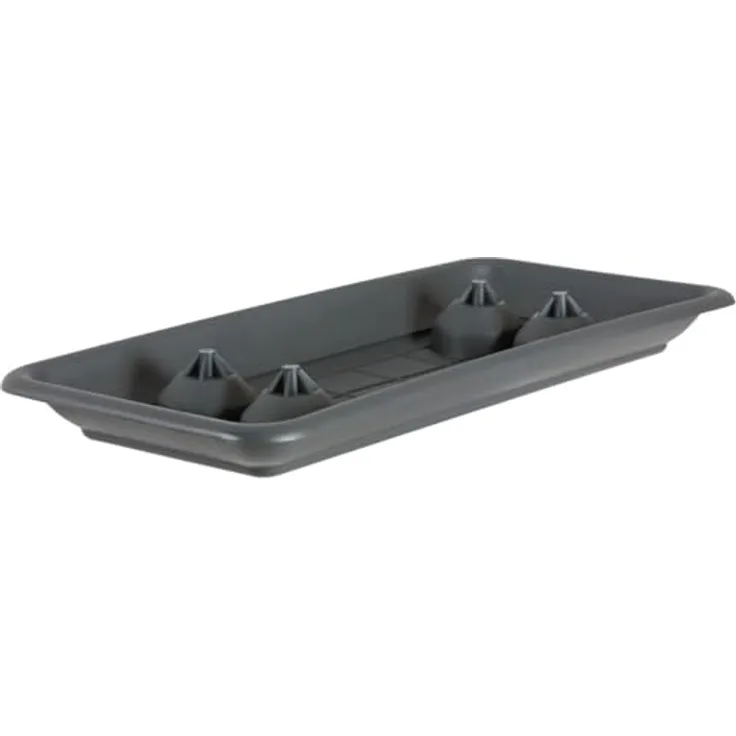 geli Thermo Plastic Untersetzer für Pflanztrog PLATO rechteckig aus Kunststoff, anthrazit, Länge 60 cm