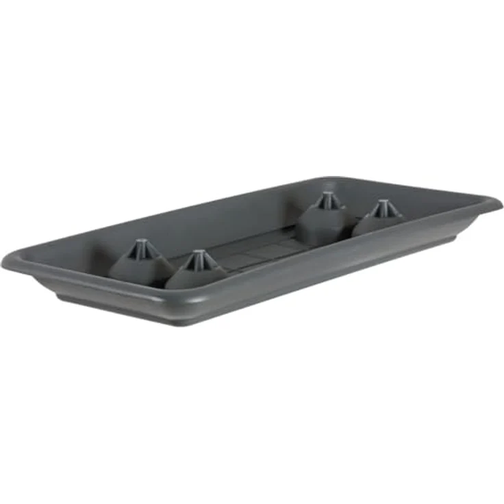 geli Thermo Plastic Untersetzer für Pflanztrog PLATO rechteckig aus Kunststoff, anthrazit, Länge 60 cm – Bild 1
