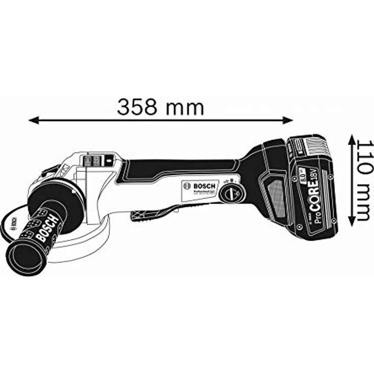 Bosch Professional 18V System Akku Winkelschleifer GWS 18V-10 PSC Leerlaufdrehzahl: 4.500 - 9.000 min-1, Scheiben-Ã˜: 125 mm, ohne Akkus und Ladegerät, in L-Boxx 125 mm Akku – Bild 4