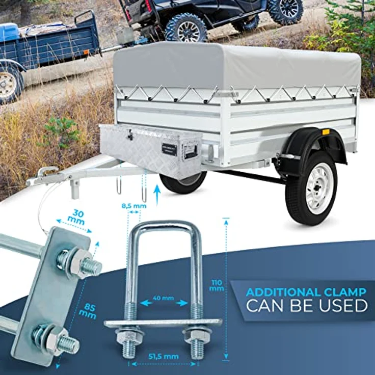 HASKYY Aluminium Deichselbox 800x220x220 mm, stabiler Werkzeugkasten mit Schloss und einfacher Montage – Bild 5