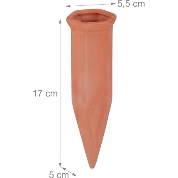 relaxdays Bewässerungssystem Tonkegel 6er Set, automatisches Pflanzensystem aus Terrakotta für PET-Flaschen bis 1,5 l – Bild 4
