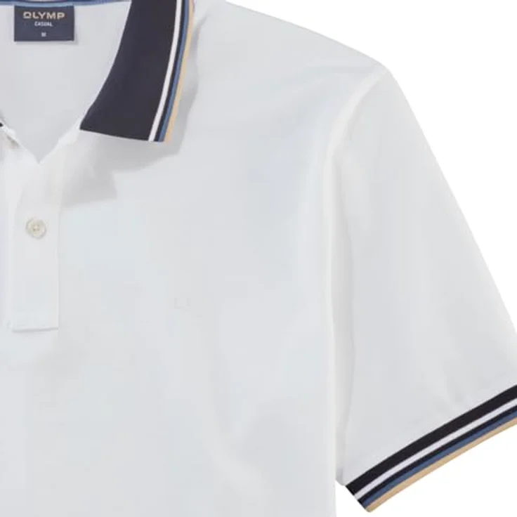 OLYMP Poloshirt Casual farbliche Kontrast-Details, Baumwolle, atmungsaktiv, pflegeleicht, navy – Bild 3