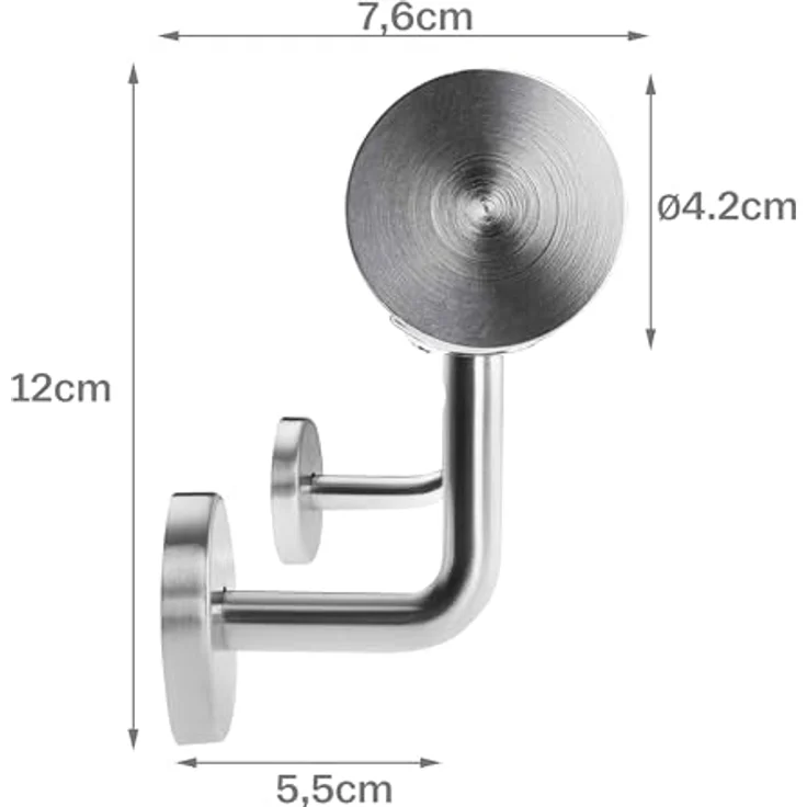 monzana Handlauf 500cm Edelstahl V2A Geländer Treppe Wandhandlauf Brüstung Griff 80-600cm – Bild 8