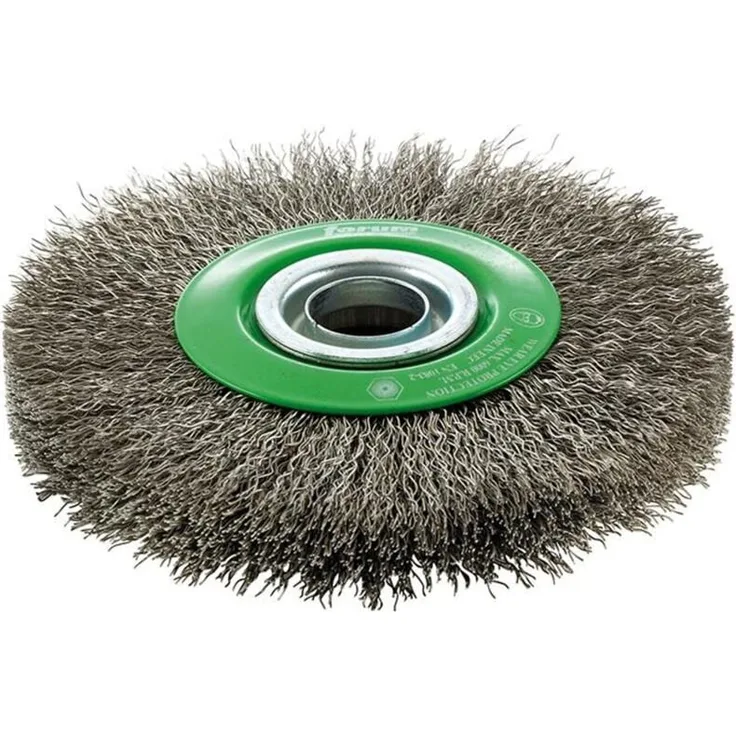 Forum Rundbürste Rostfrei 150 x 30 mm, gewellt, mit Reduzierstücken und max. Drehzahl 6000 min-1, grün