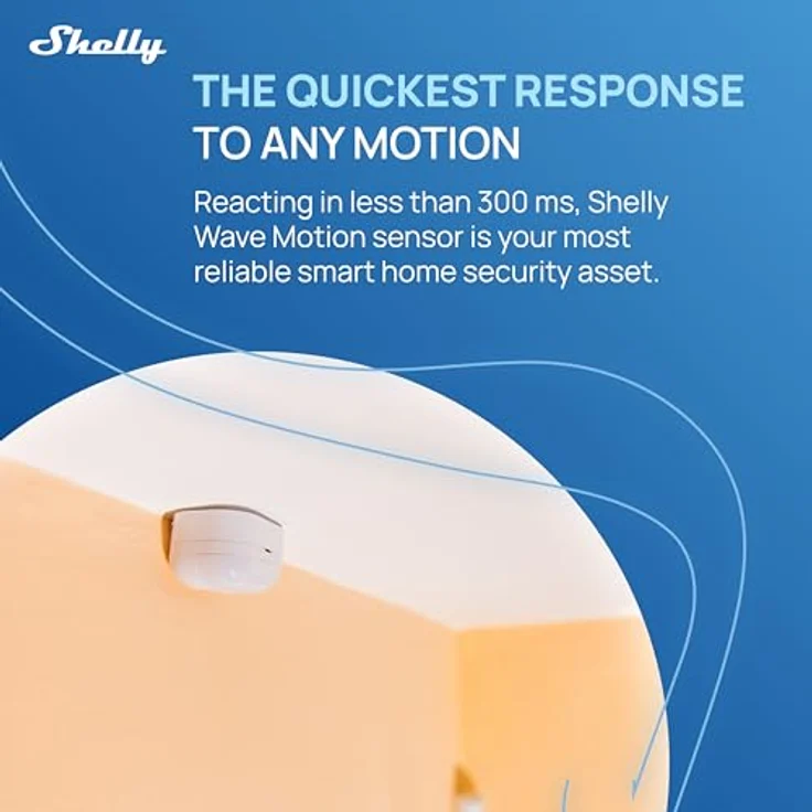Shelly Wave Motion Bewegungsmelder, Z-Wave Long Range Technologie, integrierter Helligkeitssensor, 12 m Reichweite – Bild 2