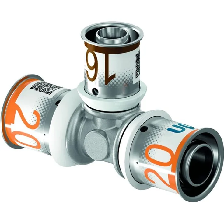 Uponor s-press plus Tee-Reduzierer, 20 x 16 x 20 mm, Kompressionsreduzierer für Bewässerungszubehör