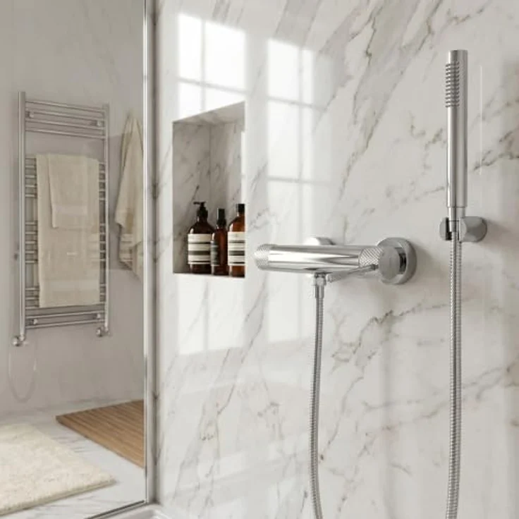 wohnwerk.idee Duscharmatur Dusch-Set mit Handbrause, Gold Matt Mischbatterie aus Messing mit Keramikkartusche – Bild 5