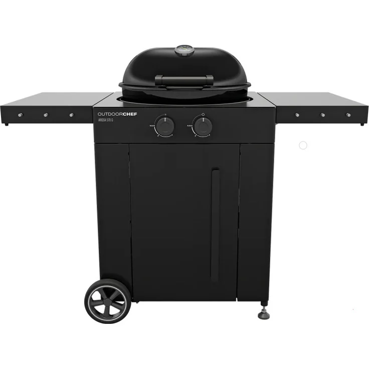 OUTDOORCHEF Gasgriller Arosa 570 G Evo Black, Gaskugelgrill 18.128.75 mit Gourmet Burner Technology (GBT) 80-360°C, Gas Safety System (GSS) und Alu-Druckguss Deckelscharnier