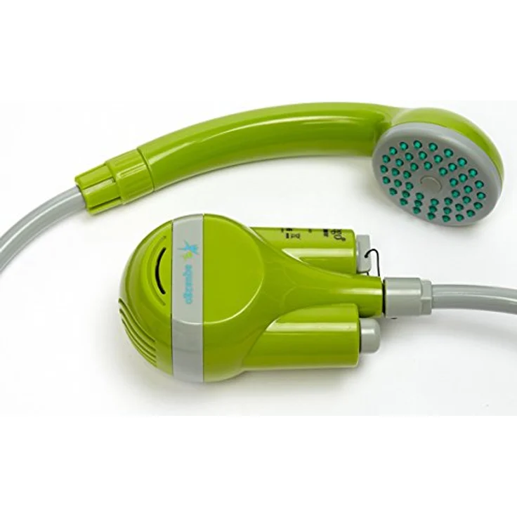Aqua2go Gartendusche Camping-Dusche, aufladbar mit 2,5 l/min Wasserdurchfluss, 1,8 m Schlauchlänge, wasserdichtem Akkuschutz – Bild 3