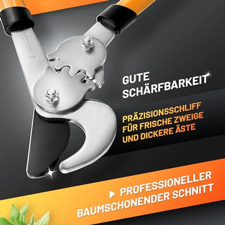 GRÜNTEK Getriebe-Astschere T-REX 765 mm, scharfe Bypass Baumschere, 2-Fach höhere Kraftübertragung Dank Doppel-Gear-Drive Schneidsystem, mit 100 Tage - Zufriedenheits-Garantie – Bild 5