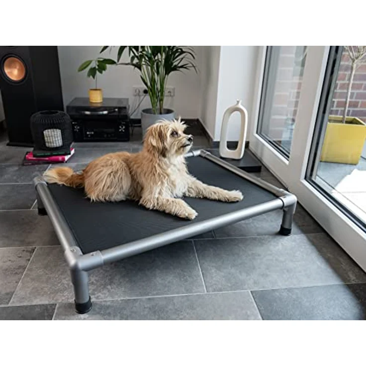 TrendPet HighBed hochwertiges erhöhtes Hundebett, Premium Hochbett, Hundeliege aus eloxiertem Aluminium (75x55cm) – Bild 3