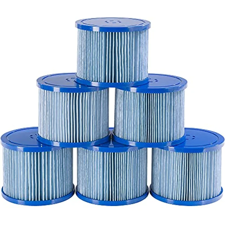 Arebos Poolfilter | 6X Filterkartuschen Spa Whirlpools | Antimikrobieller Filter | Blau
