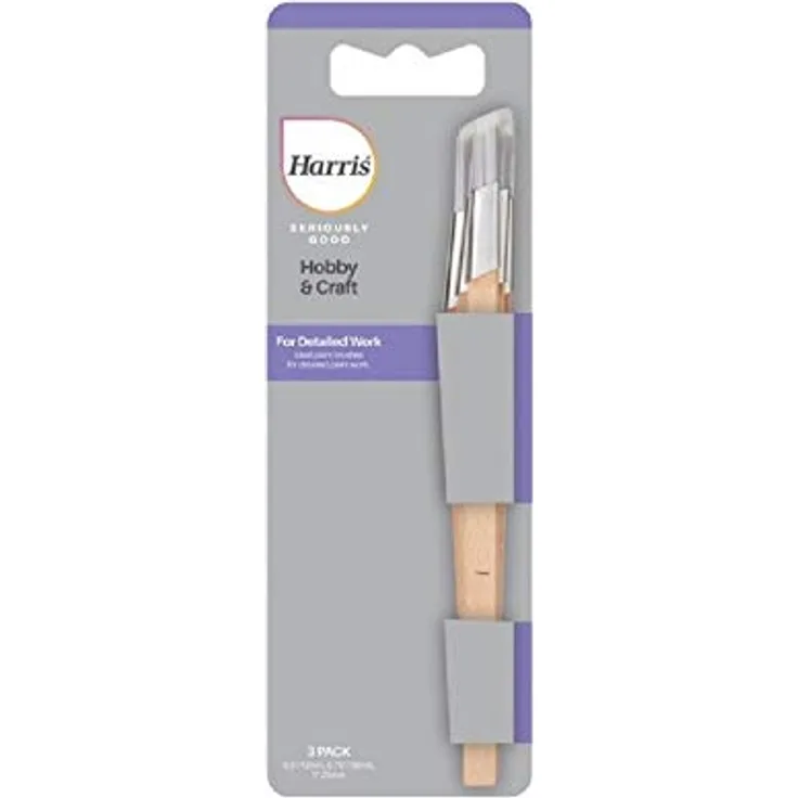 Harris Seriously Good Fitch Pinsel | 3 Stück | Schneiden, Präzision und Kontrolle | Hobby & Craft | 1,3 cm, 1,9 cm, 1