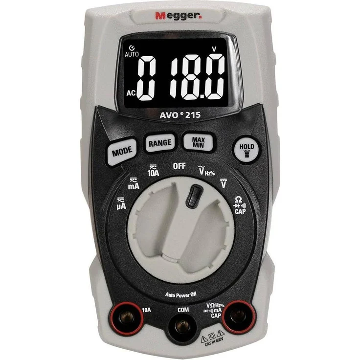 Megger AVO215 Hand-Multimeter, digital CAT III 600 V, 4000 Counts, hochkontrastierendes Negativdisplay mit Hintergrundbeleuchtung