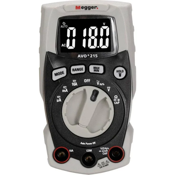 Megger AVO215 Hand-Multimeter, digital CAT III 600 V, 4000 Counts, hochkontrastierendes Negativdisplay mit Hintergrundbeleuchtung
