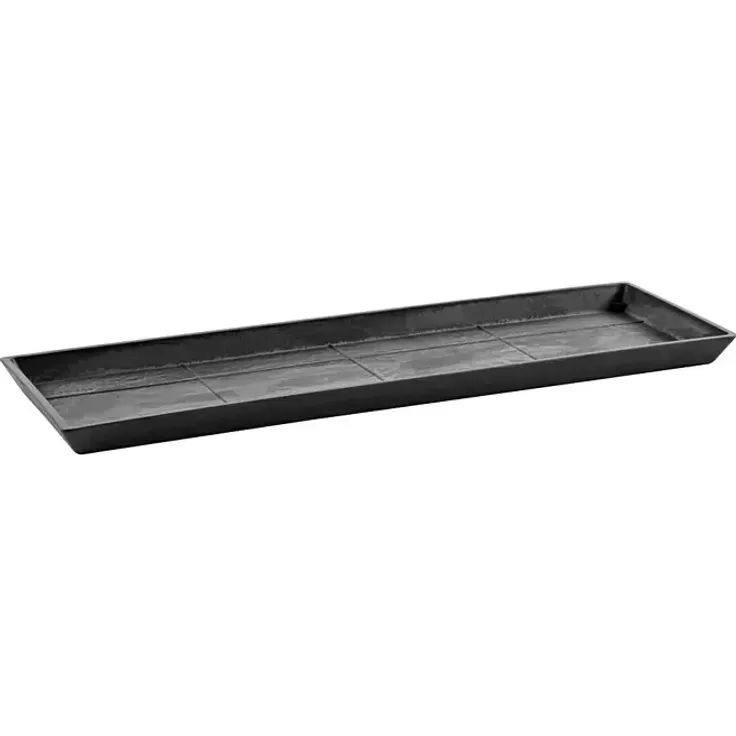 Ecopots Bruges Blumentopf-Untersetzer, rechteckig aus Kunststoff, 47,5 x 19,5 x 2,5 cm, dunkelgrau