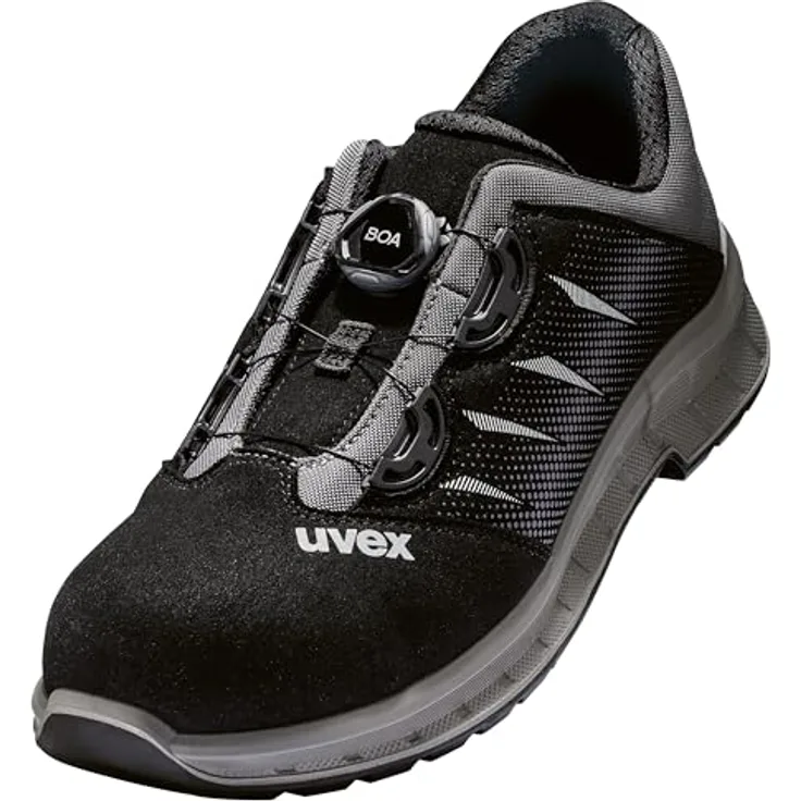 Uvex Sicherheitsschuh uvex 2 trend, Sportlicher Sicherheitshalbschuh mit Stahlzehenschutz, BOA® Fit System, atmungsaktivem Mikrovelours-Obermaterial, Größe 42