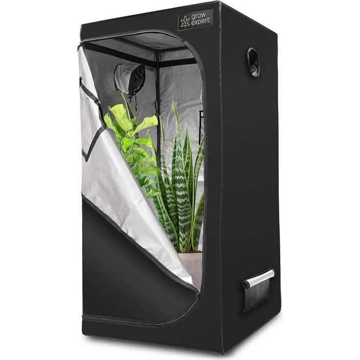 Grow Expert Premium Grow Zelt – Hochwertiger 1680D Stoff, Diamant reflektierende Innenseite, Starke Reißverschlüsse, Ultradichtes und hohes Anbauzelt 60x60x160cm