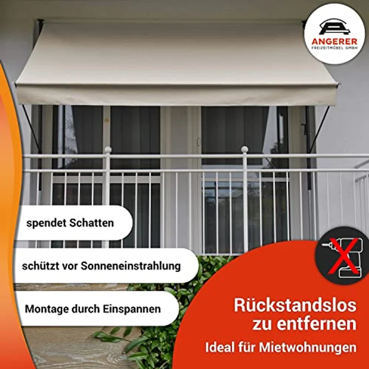 Angerer Klemmmarkise Style sand 250 cm breit – Bild 2