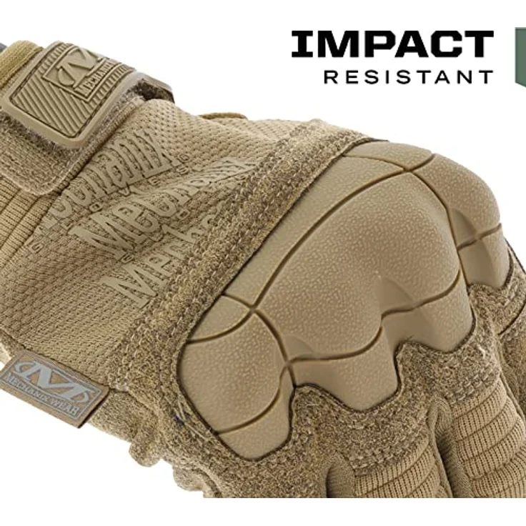 Mechanix Wear M-Pact® Coyote Arbeits-Handschuhe, Medium, Stoßschutz mit TPR, touchscreen-fähige Kunstlederhandfläche, braun – Bild 3