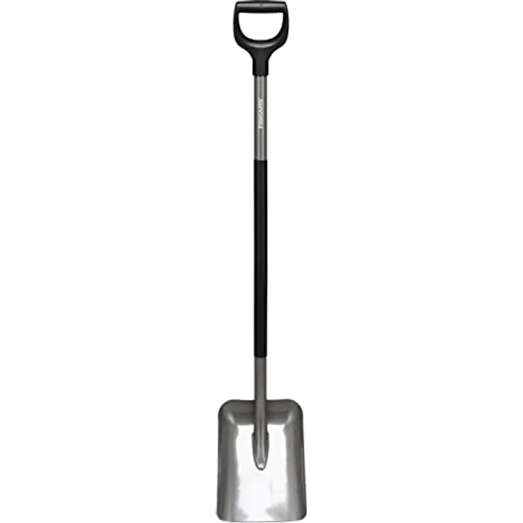 Fiskars Schaufel, Breite: 23 cm, Länge: 131,7 cm, SoftGrip, Hochwertiger Borstahl, Grau/Schwarz, Ergonomic, 1066712