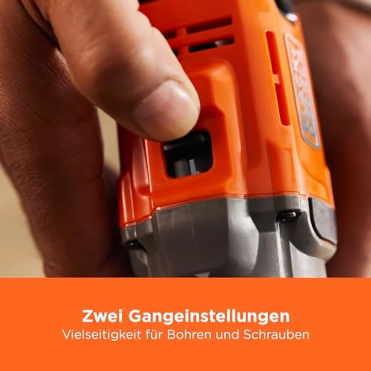 Black & Decker Akku-Bohrschrauber 18V ohne Akku BCD382XN-XJ, Akkubetrieb – Bild 5