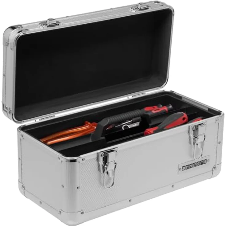 anndora Werkzeugkoffer Transportbox 13 L Werkzeugkasten Werkzeugbox - silber – Bild 5