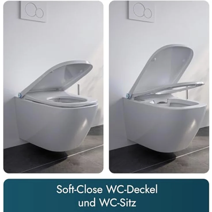 Bernstein Dusch-WC PRO+ 1104, Eckig, spülrandlos, mit LED-Nachtlicht, 5 Stufen, 10 Jahre Garantie, Weiß – Bild 7