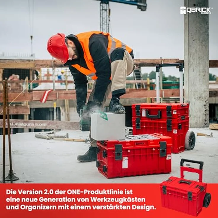 Qbrick Rollbox SKRWQCOCCZEPG001, Werkzeugkoffer mit Rollen und praktischem Stauraum – Bild 4
