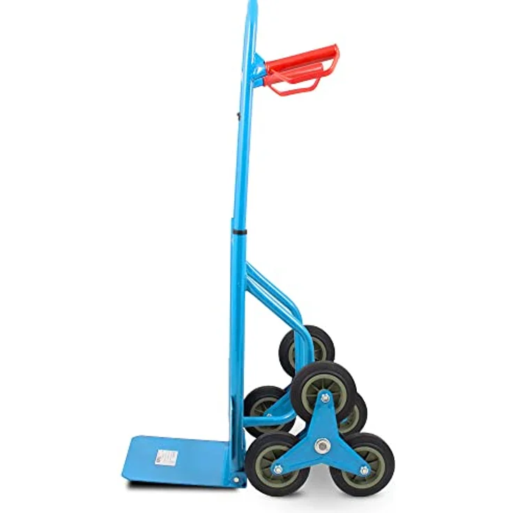 Bituxx Treppensackkarre Ausziehbar, bis 200 kg Traglast, mit einstellbarem Haltegriff, blau – Bild 5