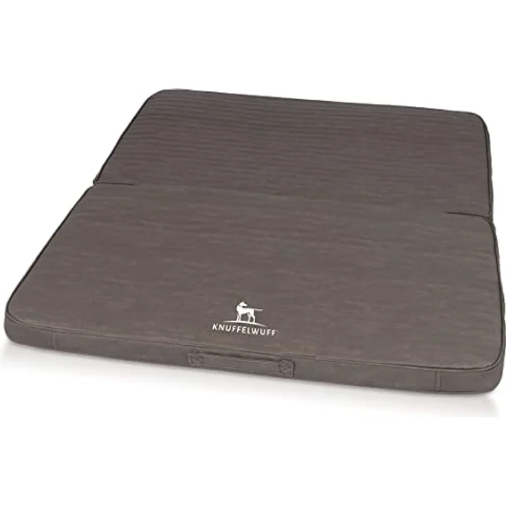 Knuffelwuff Hundematte Roanoke, Faltbare Reisematte mit orthopädischer Memory Foam Schaummatratze, gestepptes Kunstleder – Bild 2