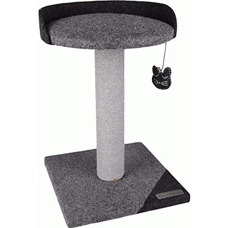 Flamingo Kratzbaum Robert, 45 cm – kompakter Spiel- & Kratzbaum für kleine Katzen, Grau/Dunkelgrau mit Sisalsäulen und Plüschoberfläche – Bild 2