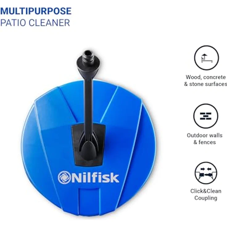 Nilfisk Compact Patio Flächenreiniger, Click&Clean, 6-mal schnellere Reinigung für Hochdruckreiniger, blau – Bild 3