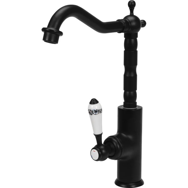 TRIZERATOP Retro Küchenarmatur, einhebelige Spültischarmatur in Schwarz mit Messingabrieb, hochwertige Keramik und ECOflow-Technologie