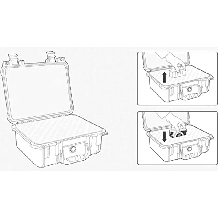 TOOLCRAFT Werkzeugkoffer Outdoorkoffer, 500 x 410 x 190 mm, anpassbare Schaumstoffeinlage für sicheren Transport von Elektronik und Werkzeugen – Bild 4