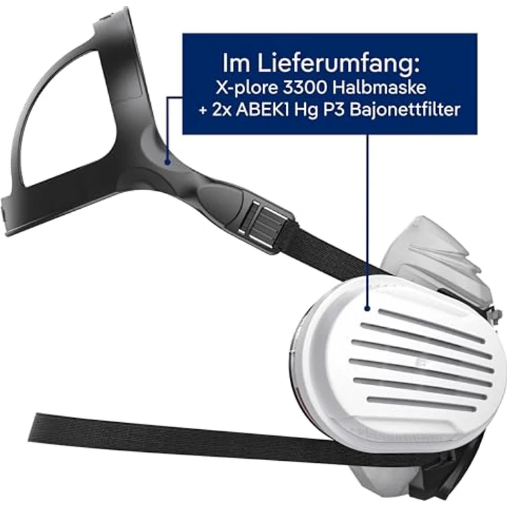 Dräger X-plore 3300 26282 Atemschutz Halbmasken-Set A1B1E1K1-P3R D – Bild 11