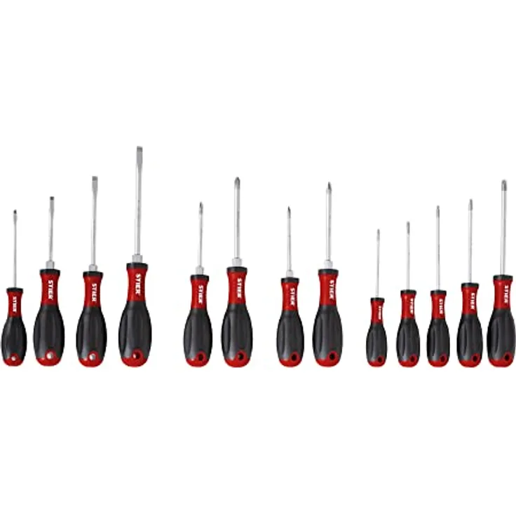 STIER Schraubendreher-Satz Big Pack 13-teilig mit SilverTip-Spitze, 3K-Kraft-Griff und Schlitz-, Phillips-, Pozidriv- und Torx-Schraubendrehern