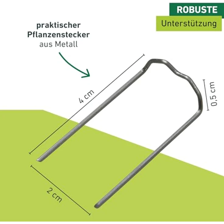 Windhager Pflanzenstecker für die Befestigung von Pflanzentrieben an Kokos-Pflanzstäben, Schwarz, 50 Stück, 06194 metallic – Bild 3