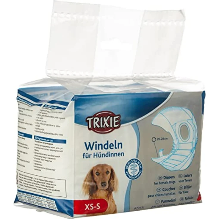Trixie 23631 Windeln für Hündinnen, XS–S: 20–28 cm, 12 St. – Bild 1