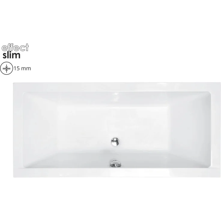 Bad Land QUADRO SLIM Badewanne Rechteck 175x80 cm, schneeweiß, mit antibakterieller Beschichtung und kratzfester Oberfläche