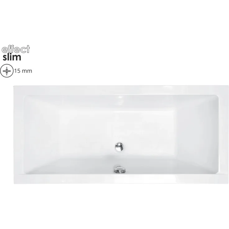 Bad Land QUADRO SLIM Badewanne Rechteck 175x80 cm, schneeweiß, mit antibakterieller Beschichtung und kratzfester Oberfläche